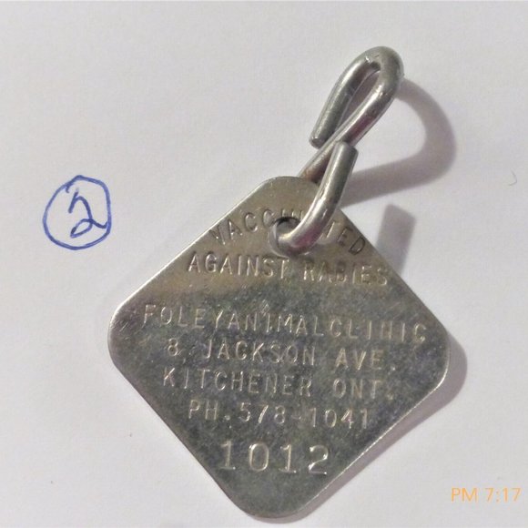 Kitchener DOG TAGS Pet ID Kitchener Dog Tag Vintage Dog Tag Pet Vintage Necklace - Picture 9 of 10
